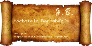 Hochstein Barnabás névjegykártya